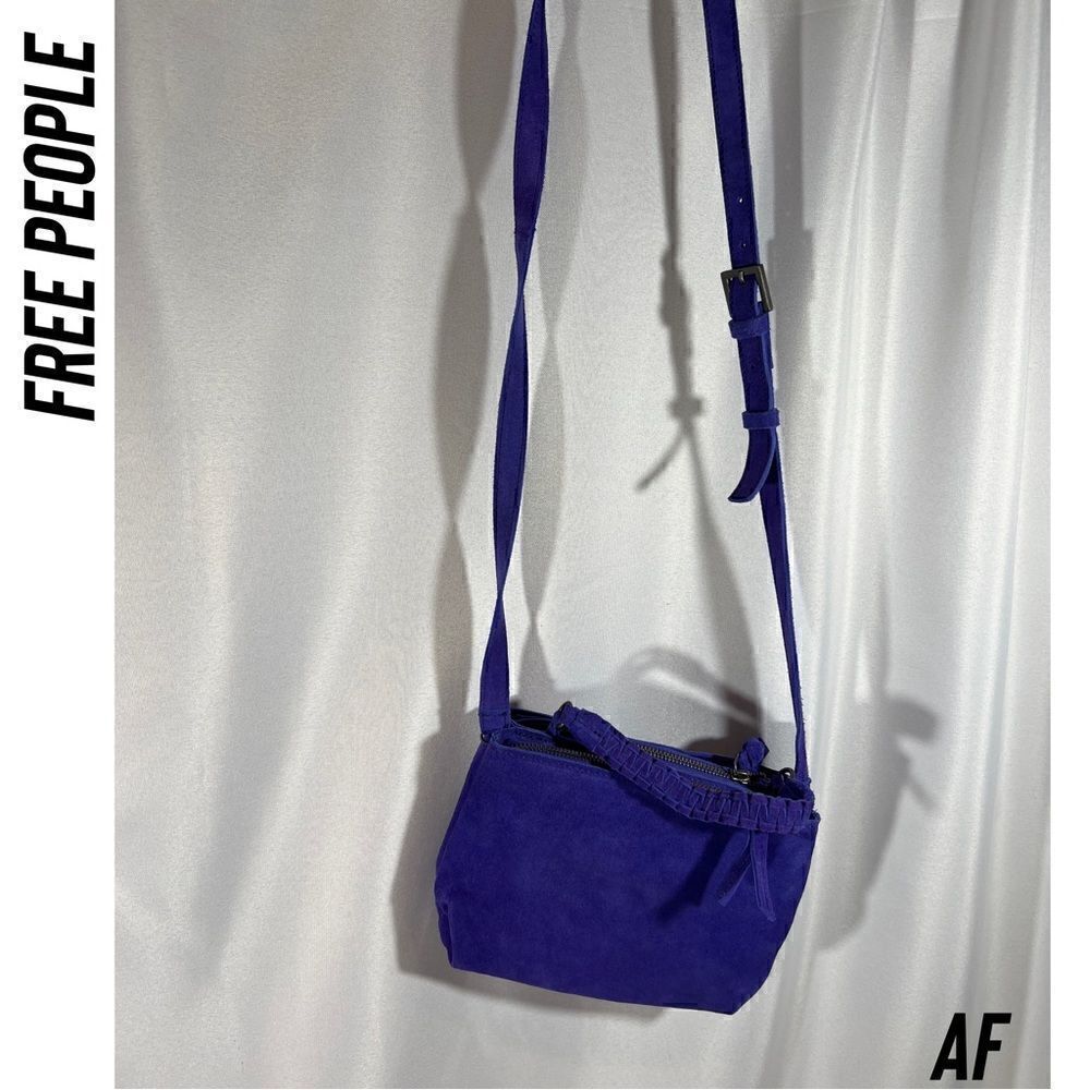 FREE PEOPLE CODY SUEDE CROSSBODY TOTE REGENCY PURPLE NEW - Picture 4 of 6